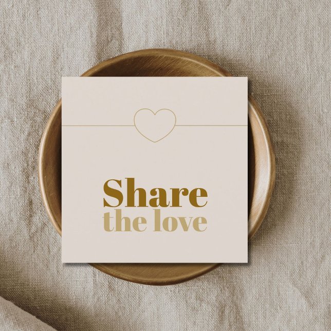 Elegante Beige Ikone Golden Heart Empfehlungskarte (Von Creator hochgeladen)