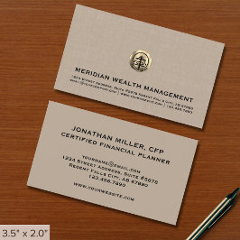 Elegante Beige Linen Print Business Cards Visitenkarte