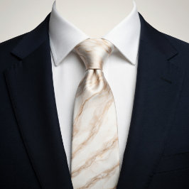 Elegante Beige Marmor Krawatte | Luxuriöser Neutra