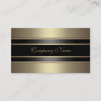 Elegante Beige Metal Look Black Bronze Visitenkarte
