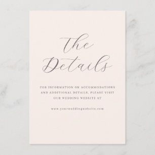 Elegante Beige Minimalistische Hochzeits-Webseiten Begleitkarte