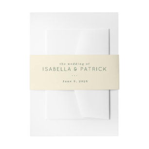 Elegante Beige Minimalistische Hochzeitseinladung Einladungsbanderole