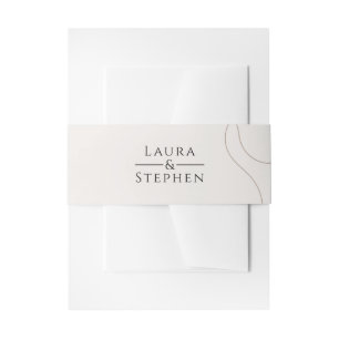 Elegante Beige Neutrale Paare Hochzeit Einladungsbanderole