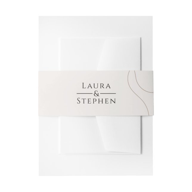 Elegante Beige Neutrale Paare Hochzeit Einladungsbanderole (Vorderseite Beispiel)