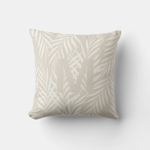 Elegante Beige Palm Blätter Personalisiert Kissen