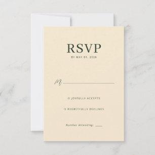 Elegante Beige-RSVP-Karte RSVP Karte