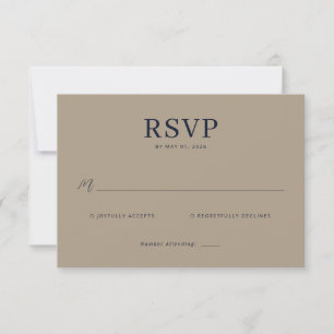 Elegante Beige RSVP-Karte RSVP Karte