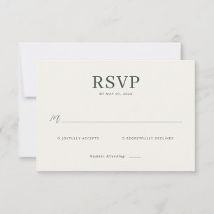 Elegante Beige RSVP-Karte RSVP Karte