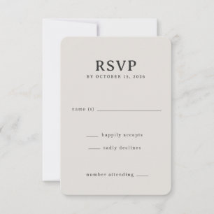 Elegante Beige-RSVP-Karte RSVP Karte