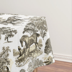 Elegante Beige Rustikale Pferde Tischdecke