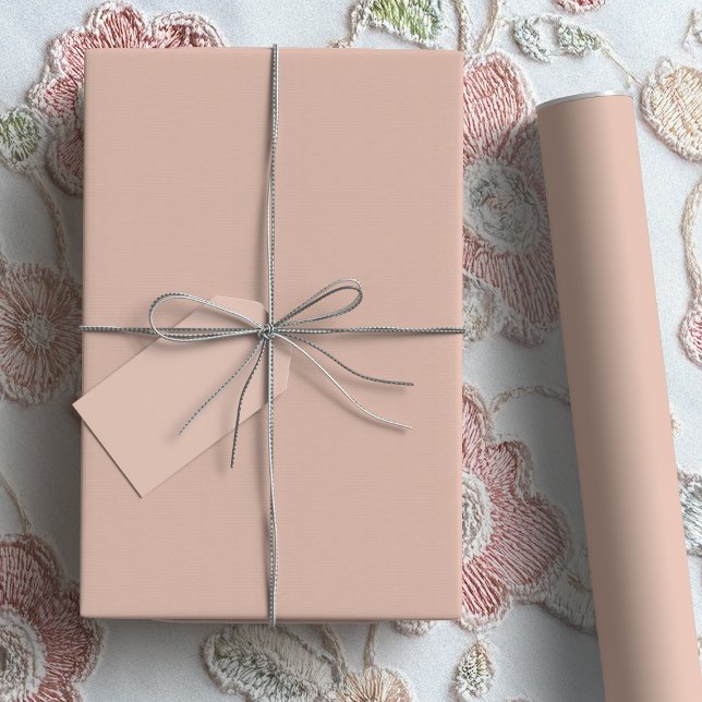 Elegante Beige Schlichte Vollfarbe D2AFA1 Geschenkpapier (Elegant Beige Plain Solid Color D2AFA1 Wrapping Paper)
