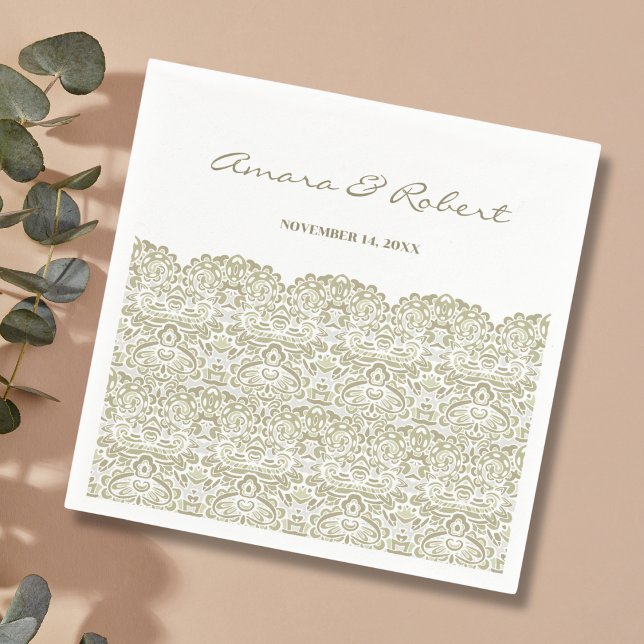 Elegante Beige Spitze Serviette (Von Creator hochgeladen)