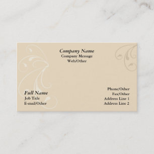 Elegante Beige Swirl-Visitenkartenvorlage Visitenkarte