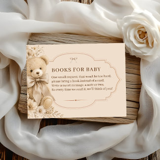 Elegante beige Teddybär Bücher für Baby Begleitkarte