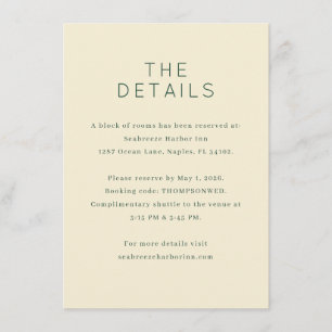 Elegante Beige-Typografische Details Begleitkarte