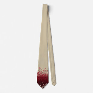 Elegante beige und burgunderrote Blumen-Ombre-Kraw Krawatte