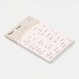 Elegante beige und goldene Lash-Kunden-Post-it®-No Post-it Klebezettel