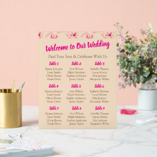 Elegante Beige- und Rosa-Blütenhochzeit Acrylschild