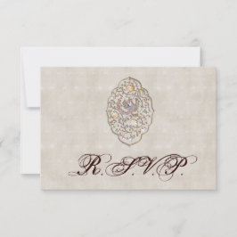 Elegante Beige Vintage Wedding UAWG RSVP Karte