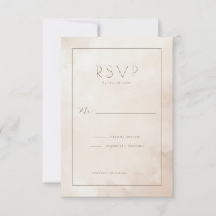 Elegante Beige-Wasserfarbe-RSVP RSVP Karte