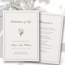 Elegante Beige-Wildflower-Feier des Lebens