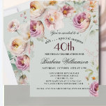 Elegante bemalte Blumenüberraschung zum 40. Geburt Einladung<br><div class="desc">Beginnen Sie diese besondere Überraschungs-Geburtstagsfeier zum 40. mit diesem wunderschönen, femininen, sanften Blumen-Einladung mit Wasserfarben-Wildblumen und nachlaufendem Grün. Der gesamte Text kann für Ihre Party personalisiert werden, einschließlich des Alters des Gastes. Wenn Sie besondere Wünsche haben oder Hilfe bei der Gestaltung benötigen, senden Sie einfach eine Nachricht und wir helfen...</div>