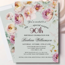 Elegante bemalte Blumenüberraschung zum 90. Geburt