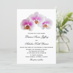 Elegante bemalte Orchideen Hochzeiten Einladungen