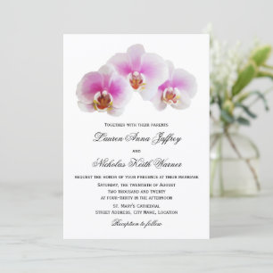 Elegante bemalte Orchideen Hochzeiten Einladungen
