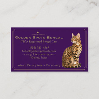Elegante Bengal-Katzen-Cattery individuell anpassb Visitenkarte