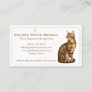 Elegante Bengal-Katzen-Cattery individuell anpassb Visitenkarte