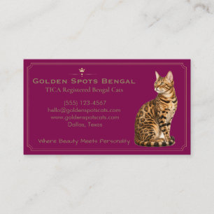 Elegante Bengal-Katzen-Cattery individuell anpassb Visitenkarte