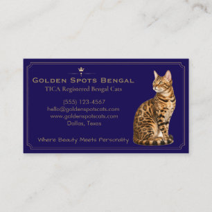Elegante Bengal-Katzen-Cattery individuell anpassb Visitenkarte