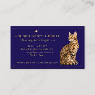 Elegante Bengal-Katzen-Cattery individuell anpassb Visitenkarte