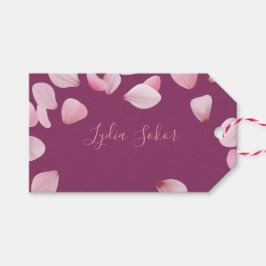Elegante, benutzerdefinierbare Pink-Petal-Geschenk Geschenkanhänger