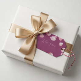 Elegante, benutzerdefinierbare Pink-Petal-Geschenk Geschenkanhänger