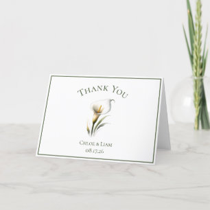 Elegante benutzerdefinierte Calla-Lily-Blumen-Hoch Dankeskarte