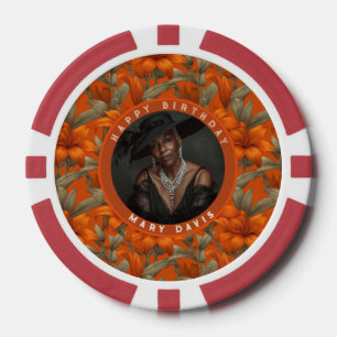 Elegante benutzerdefinierte Lilien Überraschungs-G Pokerchips