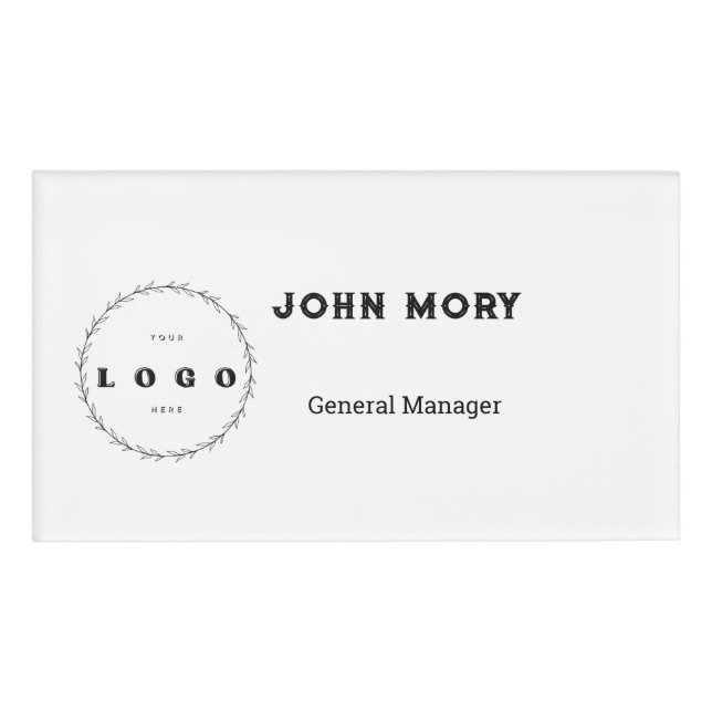 Elegante, benutzerdefinierte Logo-Mitarbeitermarke Namenschild (Vorderseite)