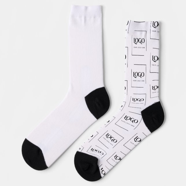 Elegante benutzerdefinierte Logo-Vorlage Socken (Linkes Detail)