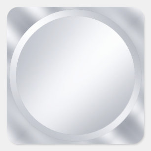 Elegante benutzerdefinierte metallische Silber-Lee Quadratischer Aufkleber