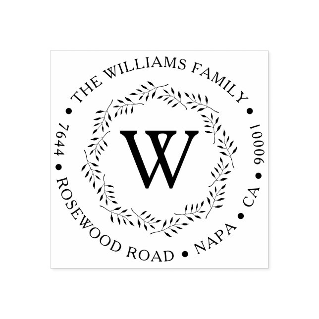 Elegante, benutzerdefinierte Mit Monogramm Rücksen Gummistempel (Prägung)