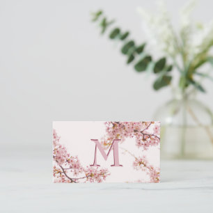 Elegante benutzerdefinierte Monogram Pink-Visitenk Visitenkarte
