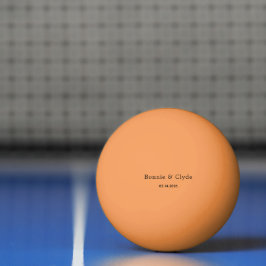 Elegante benutzerdefinierte Namen und Datum Orange Tischtennisball