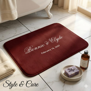 Elegante benutzerdefinierte Namen und Datum Stylis Badematte