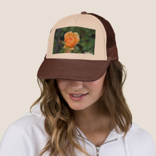Elegante benutzerdefinierte Orange-Blume mit Leaf Truckerkappe