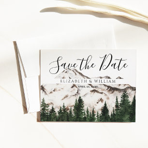 Elegante Berge Save The Date Postkarte