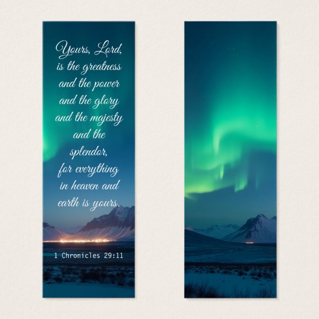 Elegante Berglandschaft Nordlichter Bibel (Vorne & Hinten)