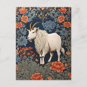 Elegante Bergziege - Inspiriert von William Morris Postkarte