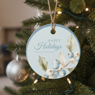 Elegante Berries Happy Holidays Round Geschenk Tag Geschenkanhänger